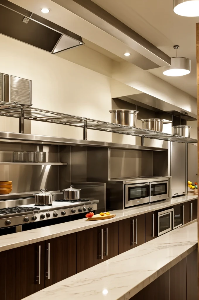 kitchen department in a hotel