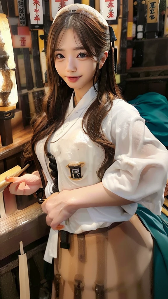 (((32k))), RAW Photos , (Highest quality, detailed:1.2), (非常に繊細でdetailed), Ultra-high resolution, (((((Age 25, Sexy Gal, Taiwanese woman))))), (((Big Breasts))), (((Tight waist))), (((Big Hips))), , One person, Elegant, Beautiful woman, Outstanding image quality, 非常にdetailedな顔, Perfect lighting, White skin, ((Long brown hair:1.4)), soft, Cute Smile, Bambi Face, Droopy eyes, Sexy lips, (((Izakaya:1.6))), white Formal shirt, check Pencil skirt