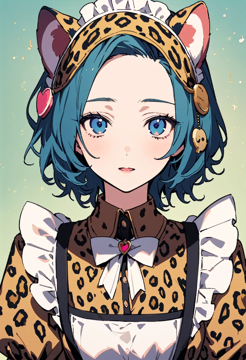 masterpiece, Highest quality, Illustration of the novel, High resolution, 18+ Adult content, Sensual, Intimate, Emotional, Passionate, romantic, sweet, Adorable, Innocent, Pure, Charmな, Charmな, Charm, mysterious, Charmな, Charmな, Immersive, Charmな, dream-like, Surreal, Imaginative, Whimsical, Artistic, Avant-garde, timeless, elegant, Sophisticated, chic, Sophisticated, personality, original, Charmな,((Maid clothes:1.3)),(Cheetah Dress:1.3)、Female Band、live、((Upper Body:1.3))