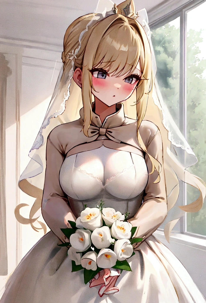 Blonde、Wedding dress、Big Breasts