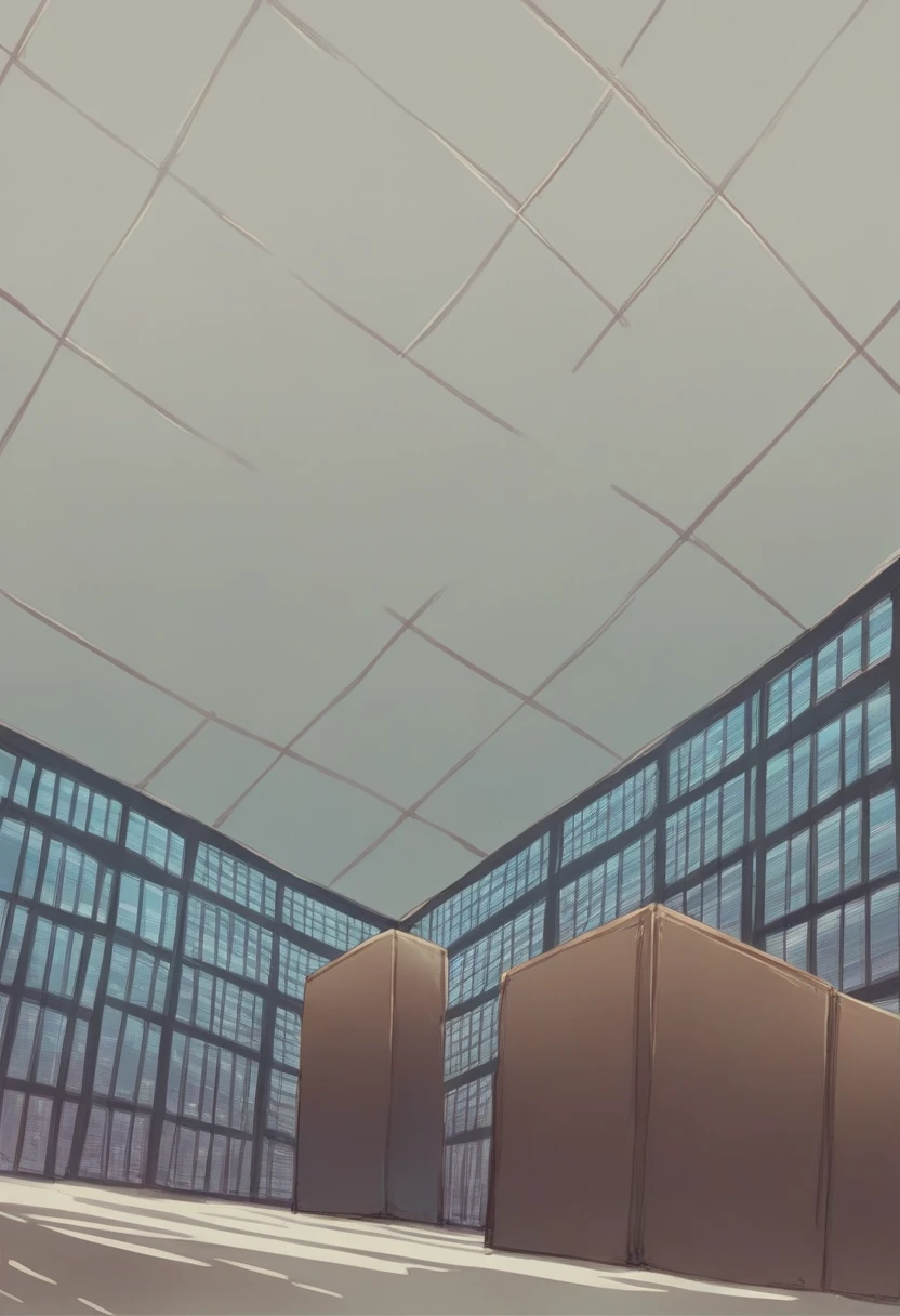 inside a luxury office building, tall columns, vaulted ceilings, spacious hall, modern high-tech interior style, space academy interior, behind the high arched windows there is a city with skyscrapers, spaceships fly across the sky, illustration, (((people are missing))), illustration для фона