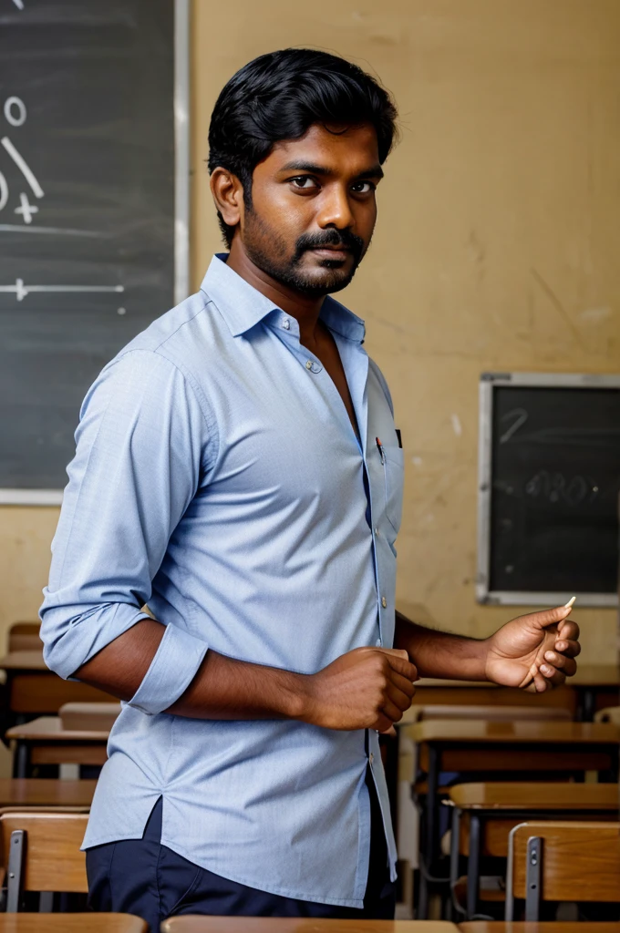 Tamil gents teacher taking classes in co education school