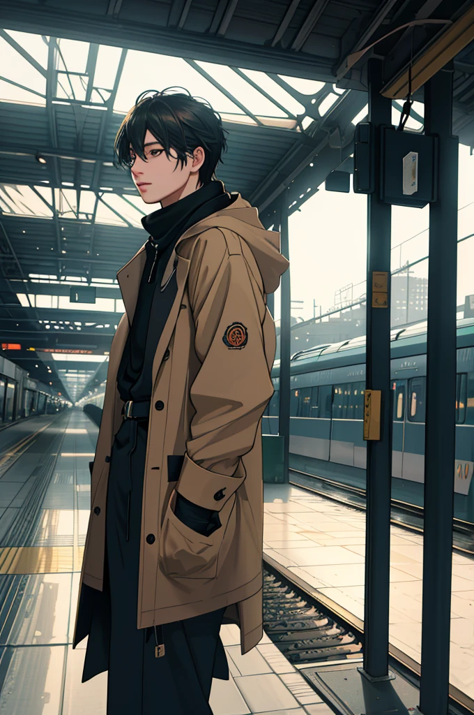 A person waiting for a train in a quiet atmosphere,soft lighting,deserted seats,outside view,train station
Medium: illustration
Image quality: (best quality,4k,8k,highres,masterpiece:1.2),ultra-detailed,(realistic,photorealistic,photo-realistic:1.37),HDR,UHD,studio lighting,sharp focus,physically-based rendering,extreme detail description,professional
Art style: realistic
Color tone: soft tones
Lighting: soft and soothing