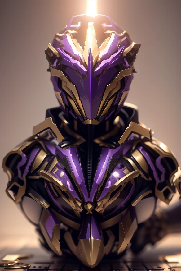 With some transparent effects,The color changes to purple and gold,Some purple and gold(Ensure its layering and armor texture,Purple is the main color,Add some gold for decoration,Add some transparent texture)