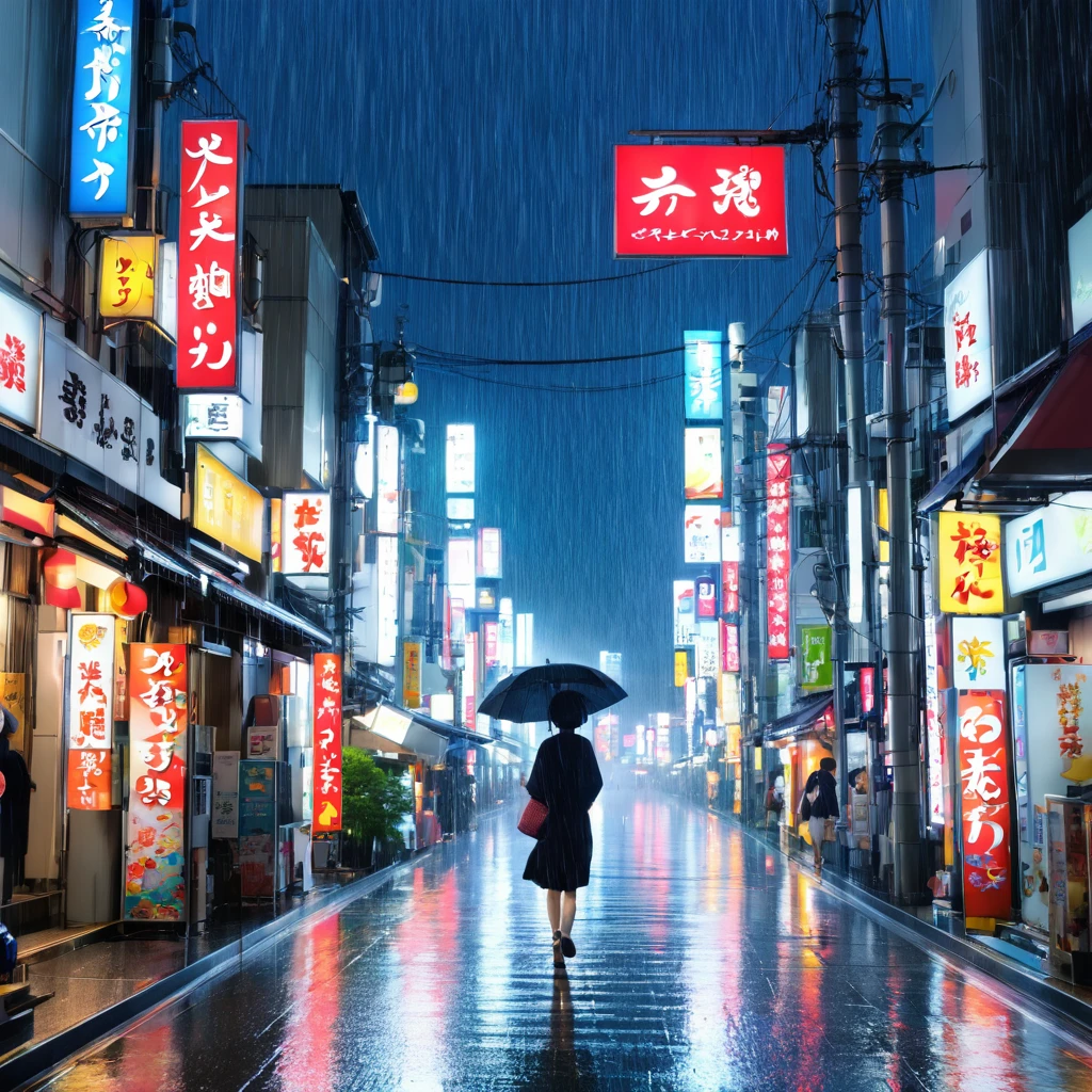 heavy rain、Wind、Cool off in Japan&#39;s cold rivers、Midsummer、night、beautiful アニメのWind景, Wind景画, Beautiful digital painting, Andreas Rocha, Beautiful artwork illustration, Awesome Wallpapers, Raymond Han, Tall beautiful paintings, Studio Greeble Makoto Shinkai, Beautiful Wallpapers, アニメのWind景