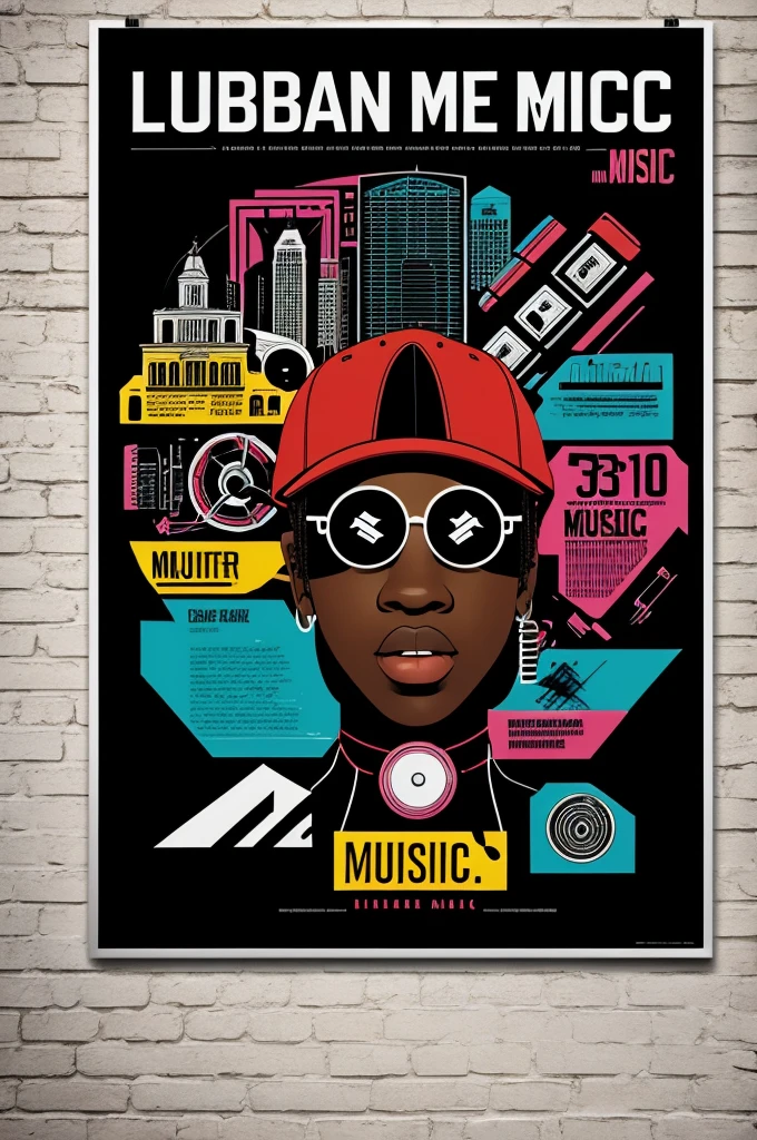 Create me an informative poster regarding urban music created by Illustrator 
