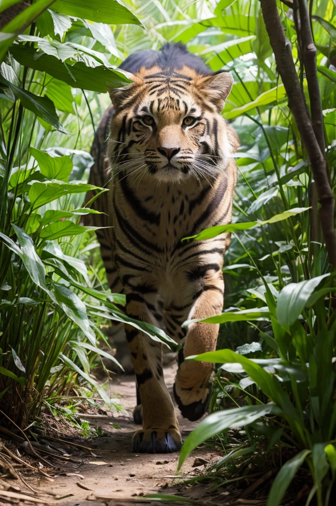 A wild animal lurking in the jungle
