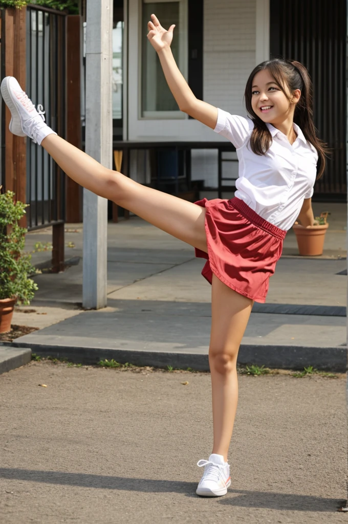 Cute girl kick