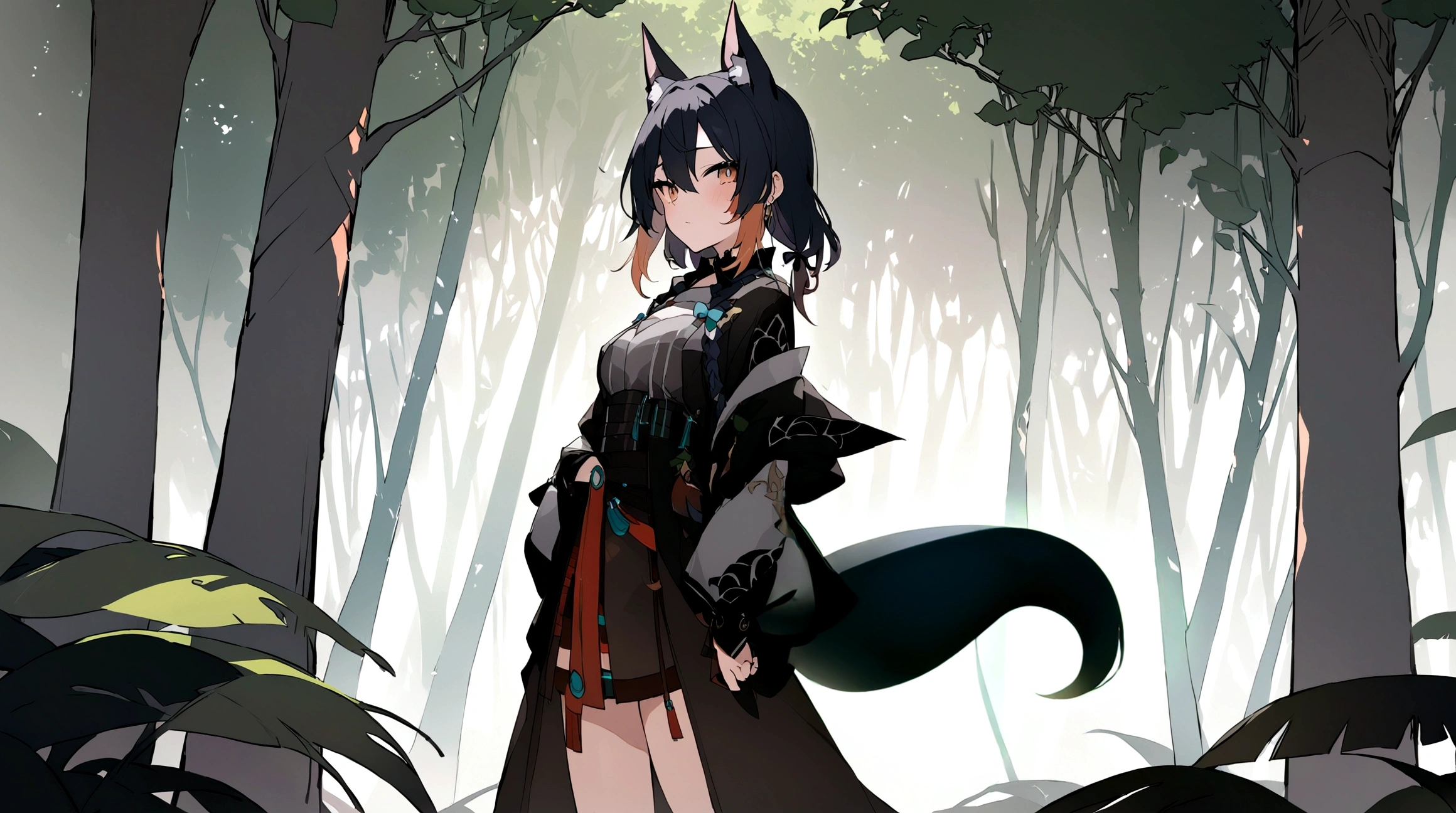 FLUFFLY BLACK FOX TAIL
