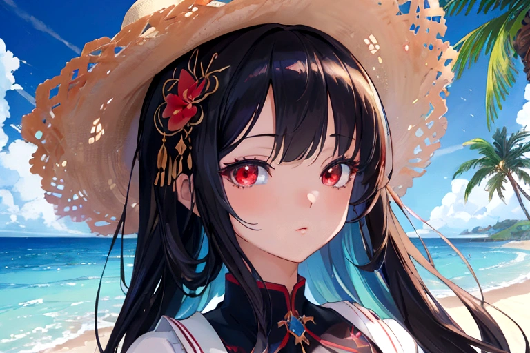 Gravure model Reimu happily takes off her white underwear at the beach