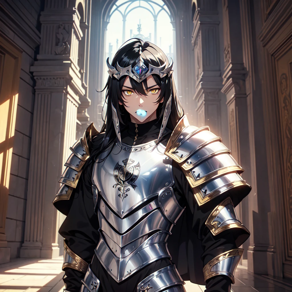 128K Ultra High Definition,
128K Ultra High Quality,
128K Ultra High Resolution,
Best Definition,
Best Quality,
Best Resolution,
Perfectly Detailed,
Perfectly Designed,
Extremely Detailed,
Extremely Designed,
Hyper Detailed,
Hyper Definition,
Hyper Quality,
Hyper Resolution,
Masterpiece,
(((Anime))),
Body Shot,
(((Boy))),
Handsome,
Muscular Body,
(((Black Mid Hair))),
(((Yellow Eyes))),
(((Silver Warlord Armor))),
(((Inside Of Medieval Royal Palace Background Scenery))),