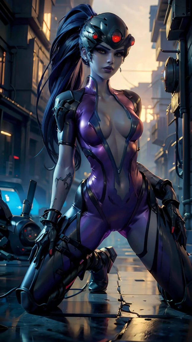 sexy woman widow maker sexy full body neon suit gaintess