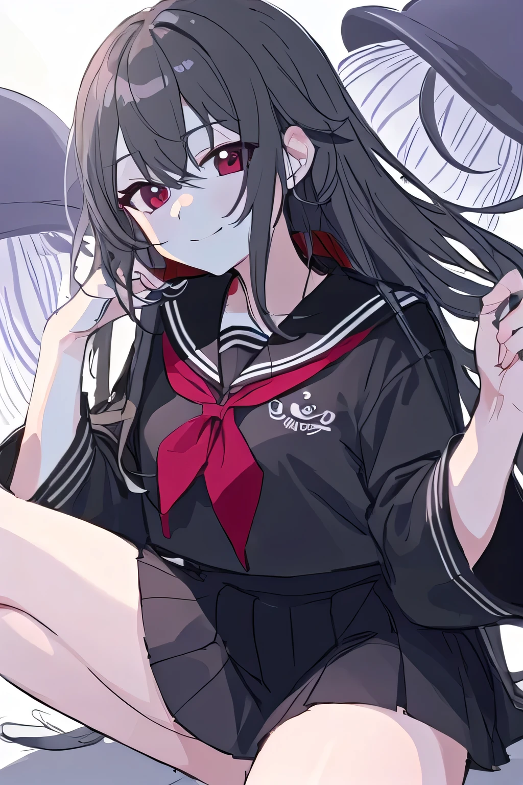 School_swimsuit, Sukumizu,black swimsuit, 1girl