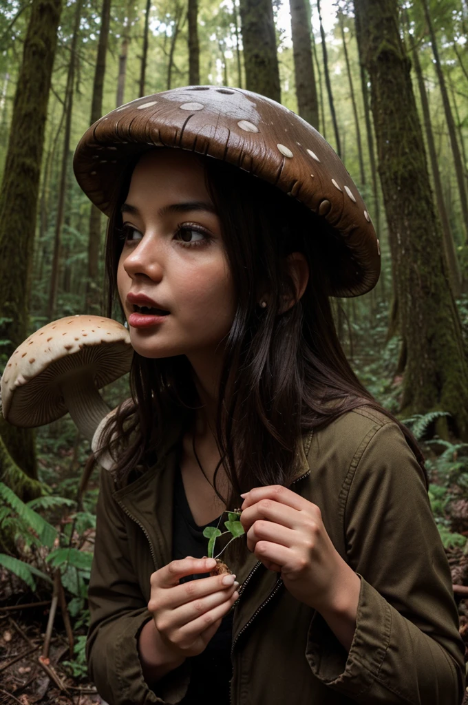 Wood Nymph in the wood with a fly agaric hat