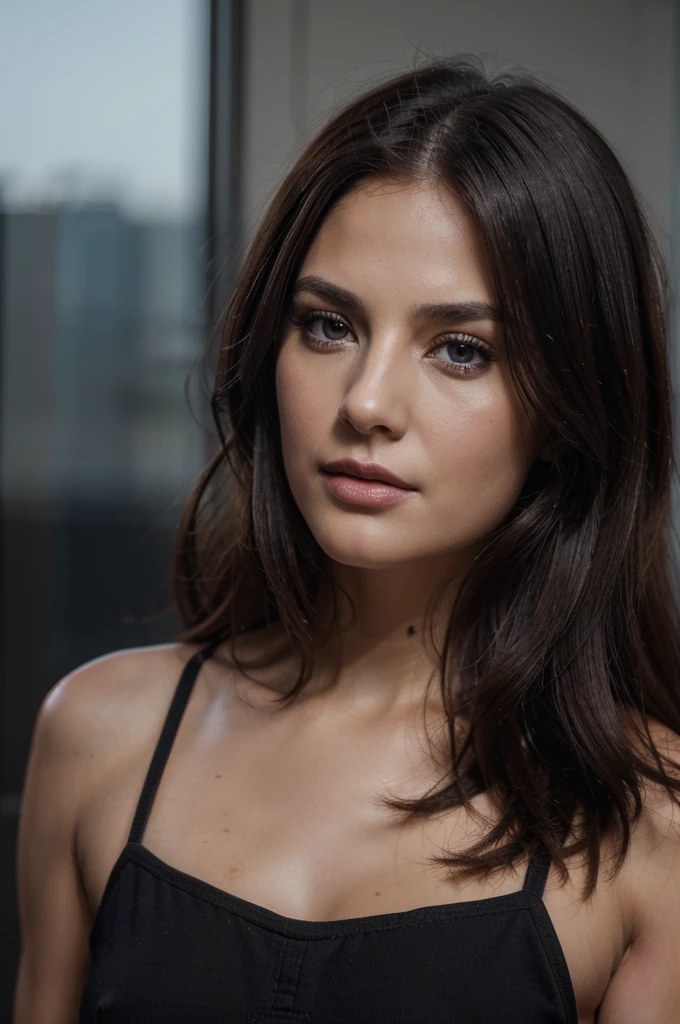 (8K, photo in RAW format, best quality) dark colors, ultra-realism, realistic photo, K 18 brand cosmetics