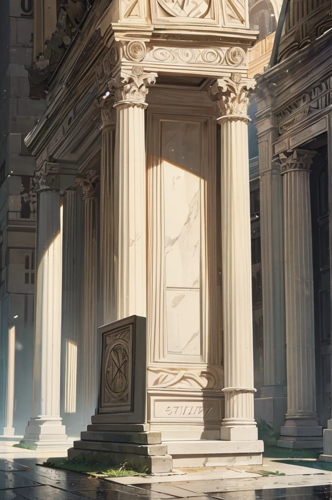 tombstone of the pantheon on a rainy day