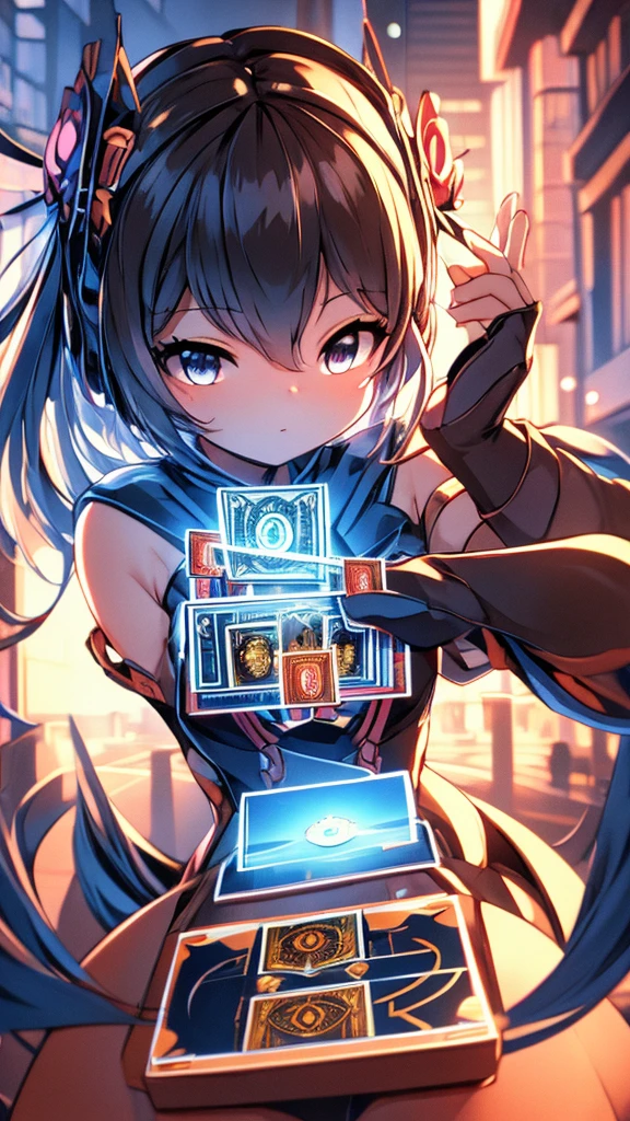 Cards，There are many cards floating in the sky，Girl holding cards，Girl holding a card，Fantasy style，Magic Style，Sci-fi style，Sci-fi style与Magic Style的繁复花纹，Cards are floating in the background，Girl holding cards，Girl holding cards，A girl holding a card with many cards floating behind her，Girl holding a card between two fingers，Girl holding cards，Street background，现代Street background，现代都市Street background，Magic Style的背景，Modern urban background，Magic pattern，magical circle，Cards floating in the sky，Cards floating in the background，Upper body close-up，Close-up above the waist，背景中有很多Cards floating in the air，Cards floating in the air，Tarot cards floating in the air