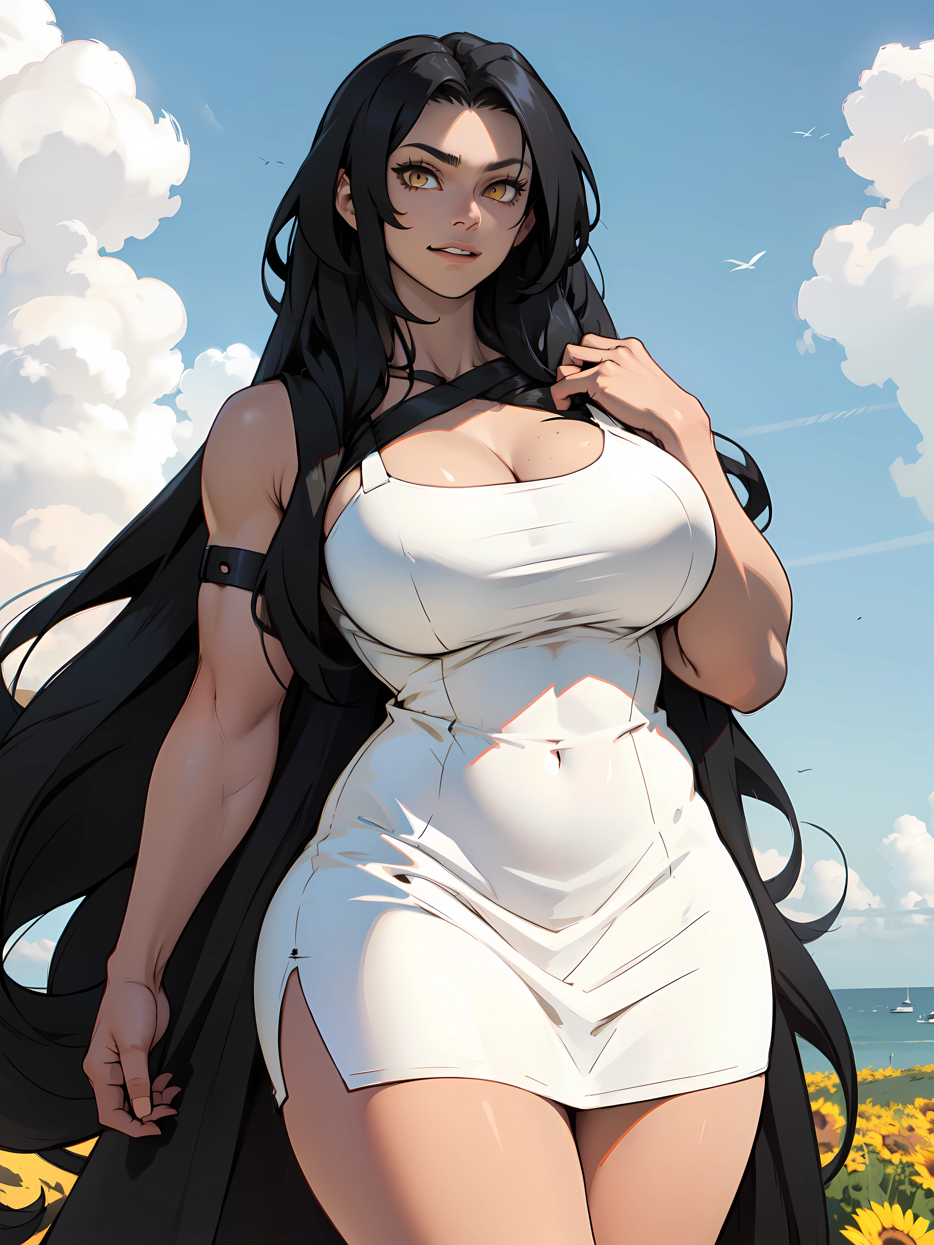 muscular huge breasts thick sunny sky clouds black hair yellow eyes sundress black hair yellow eyes pale skin solo joyful long straight hair long straight hair long straight hair long straight hair long straight hair long straight hair long straight hair long straight hair long straight hair