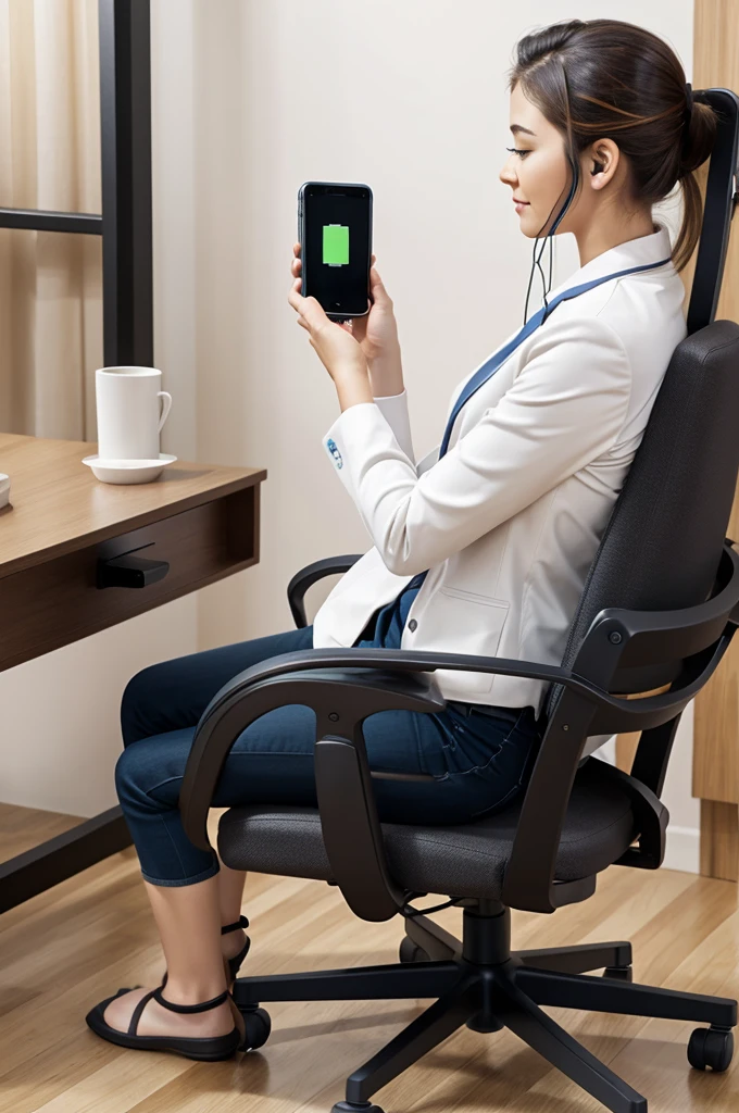 Chair that contains heating, , cup holder ,voice assistant with Bluetooth, with charger ,massager , rotating, correct posture , everything that is implemented in the chair itself