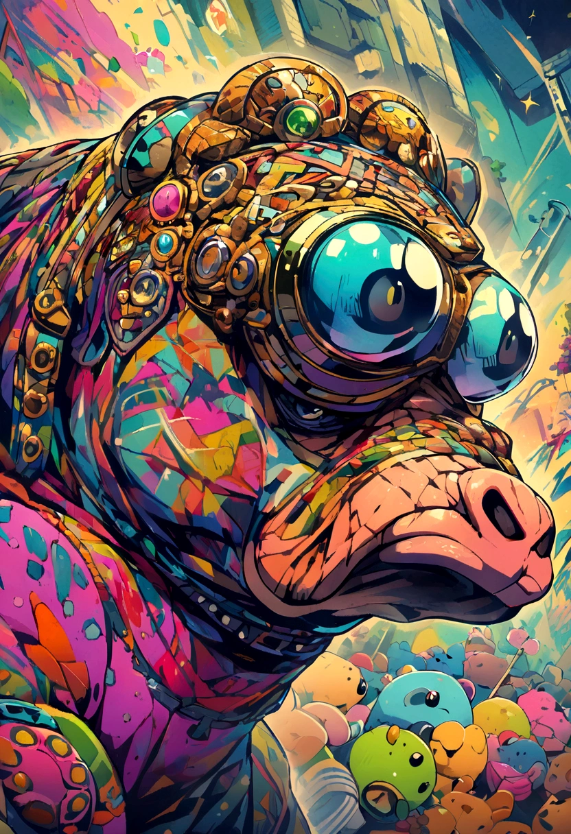 Graffiti hippo logo design "Hippo Street Club"
