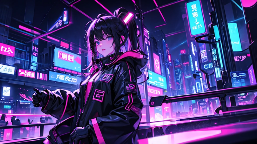 Neon City、cyber punk、Decadent、wide area、scenery、night、Future、dark、Dark Techno、Chillout、cyber punk