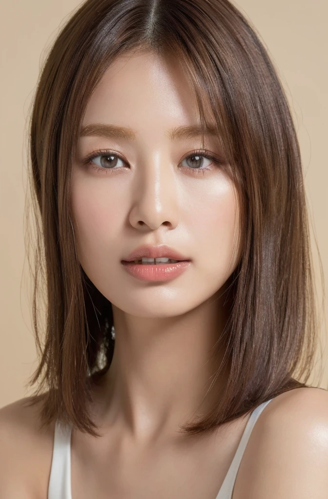 ((highest quality, 8K, masterpiece:1.3)), concentrate: 1.2, Perfect body beauty: 1.4, Hips: 1.2, Layered Haircut, Highly detailed face and skin texture, Delicate eyes, double eyelid, whitened skin, Long brown hair、slim、thin、Model Body Type