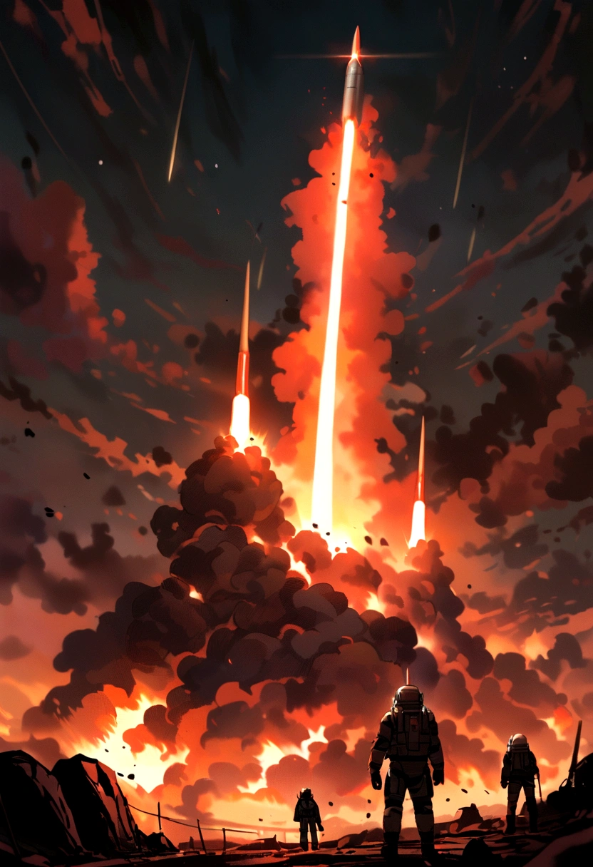 Photos of rockets launching to Mars