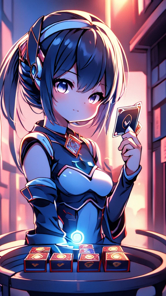 Cards,There are many cards floating in the sky,Girl holding cards,Girl holding a card,Fantasy style,Magic Style,Sci-fi style,Sci-fi style与Magic Style,A girl holding a card with many cards floating behind her,Girl holding a card between two fingers,Girl holding cards,Correct human body structure,Correct body proportions,Girl holding a card,Girl holding cards,The girl holds a card in her hand,Street background,现代Street background,现代都市Street background,Magic Style的背景,Modern urban background,Cards floating in the sky,Cards floating in the background,Upper body close-up,Close-up above the waist,背景中有很多Cards floating in the air,Cards floating in the air,Tarot cards floating in the air