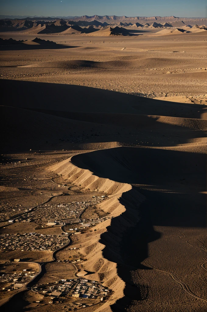 large desert plain at night