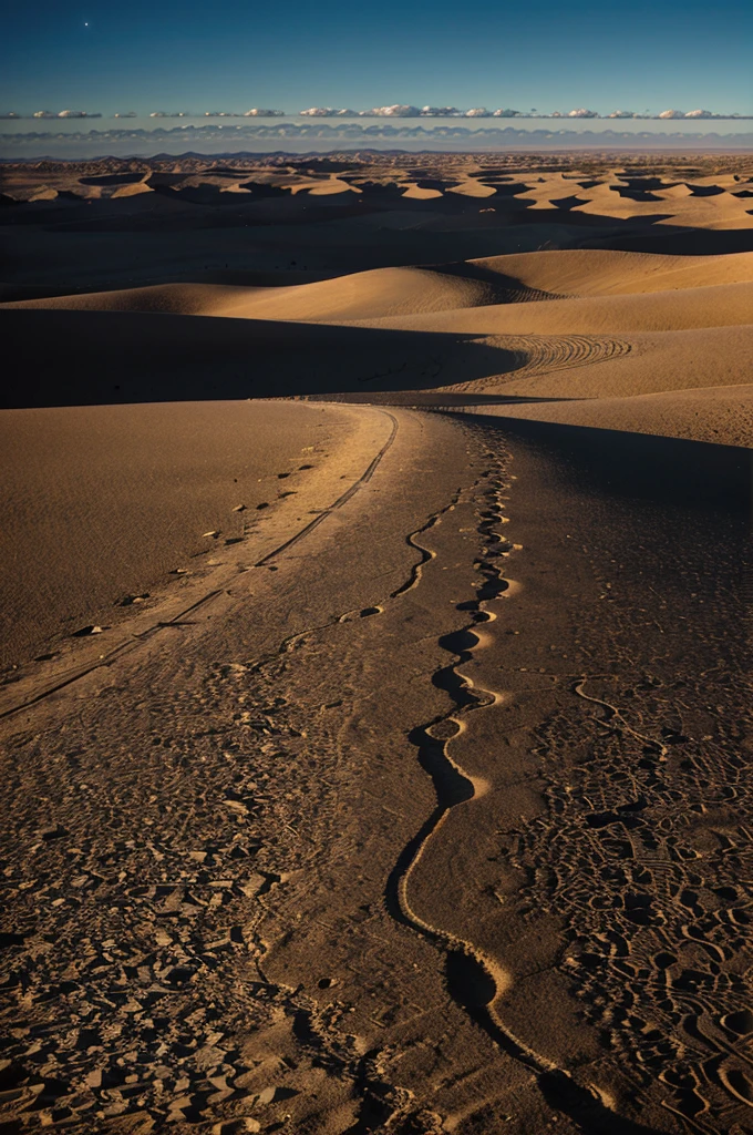 large desert plain at night
