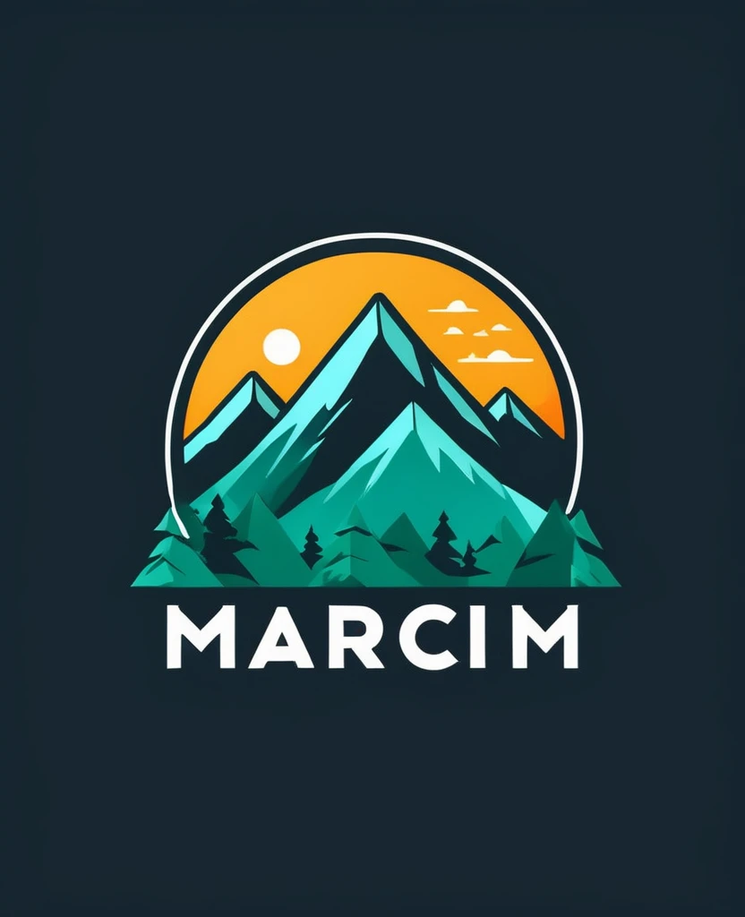 Mountain logo flat design