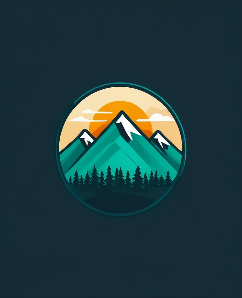 Mountain logo flat design