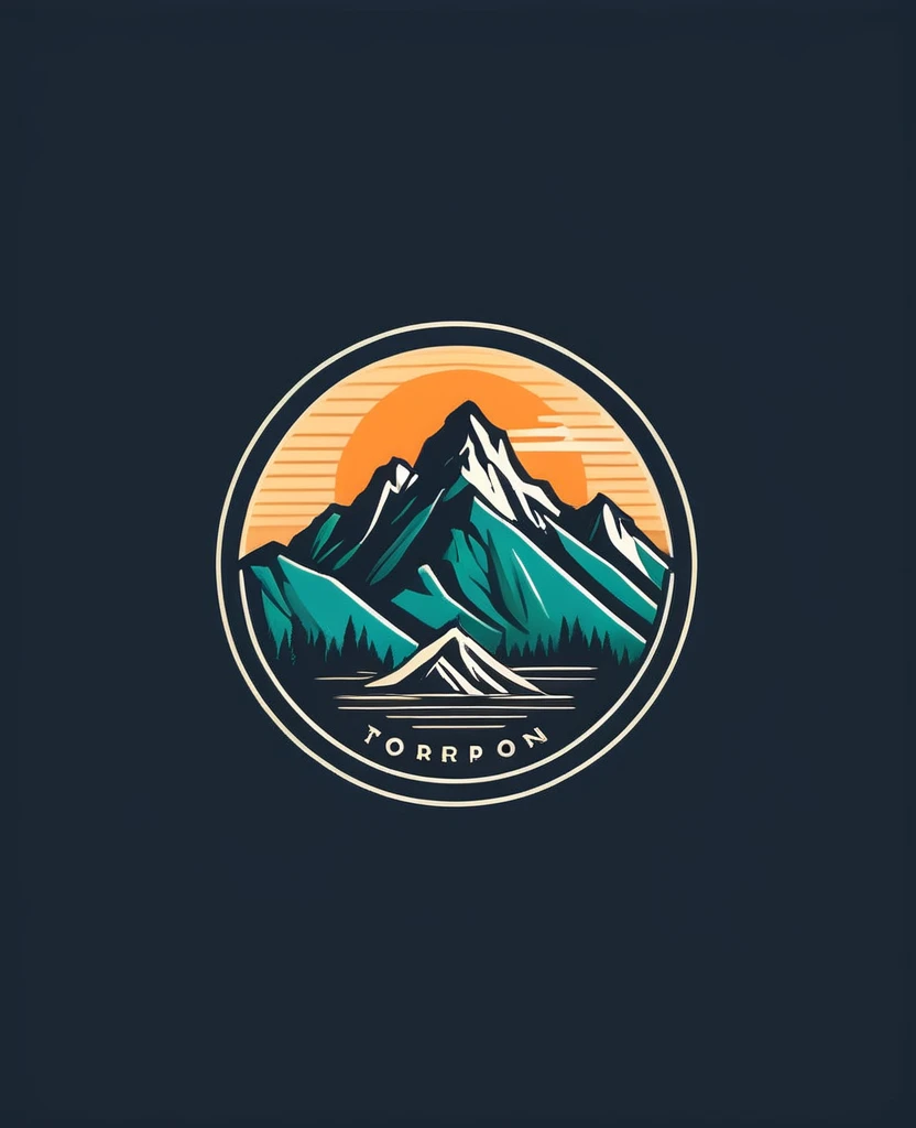 Mountain logo flat design, vintage style