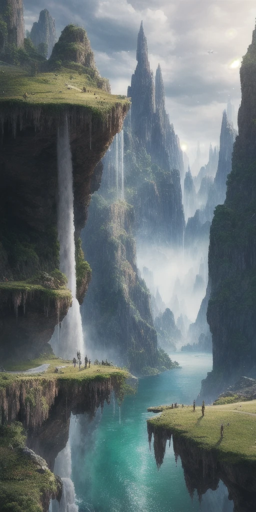 masterpiece, best quality, high quality, extremely detailed CG unity 8k wallpaper, scenery, outdoors, sky, cloud, day, no humans, mountain, landscape, water, tree, blue sky, waterfall, cliff, nature, lake, river, cloudy sky,award winning photography, Bokeh, Depth of Field, HDR, bloom, Chromatic Aberration ,Photorealistic,extremely detailed, trending on artstation, trending on CGsociety, Intricate, High Detail, dramatic, art by midjourney