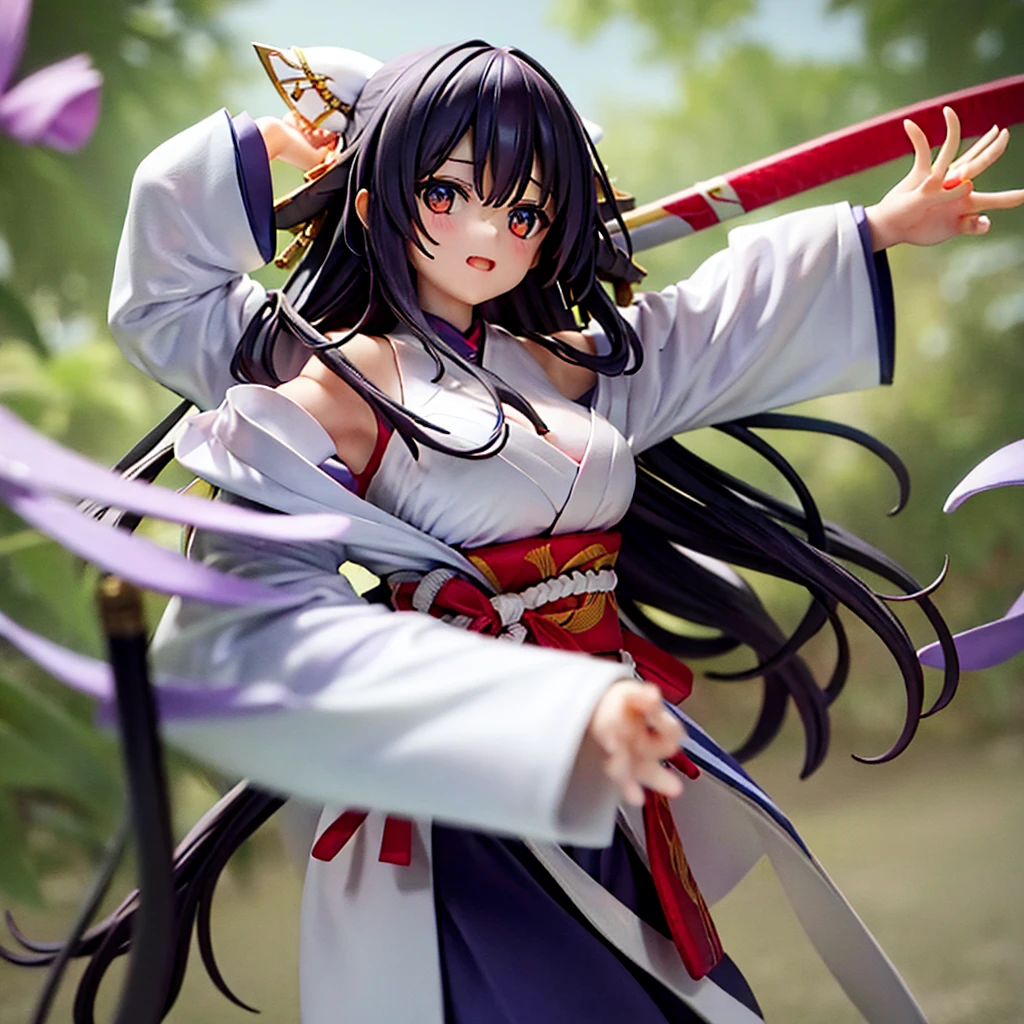 (*K) HD, highest quality, WorKs of masters, High resolution, spread legs、show white panties,1 girl, nezuKo Kamada, ((nezuKo of demon slayer)) super beautiful face, Super beautiful eyes, Super beautiful hair,trendy outfit,magazine cover,sexy and attractive,explosion of colors,BlacK color hair,Big hairpin,full body esbian,squatted