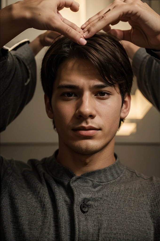 The young man is releasing his spirit