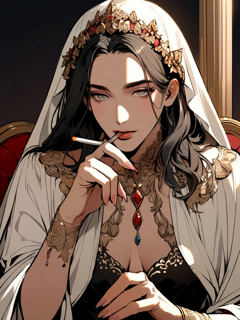Jesus Christ drinks a cigarette