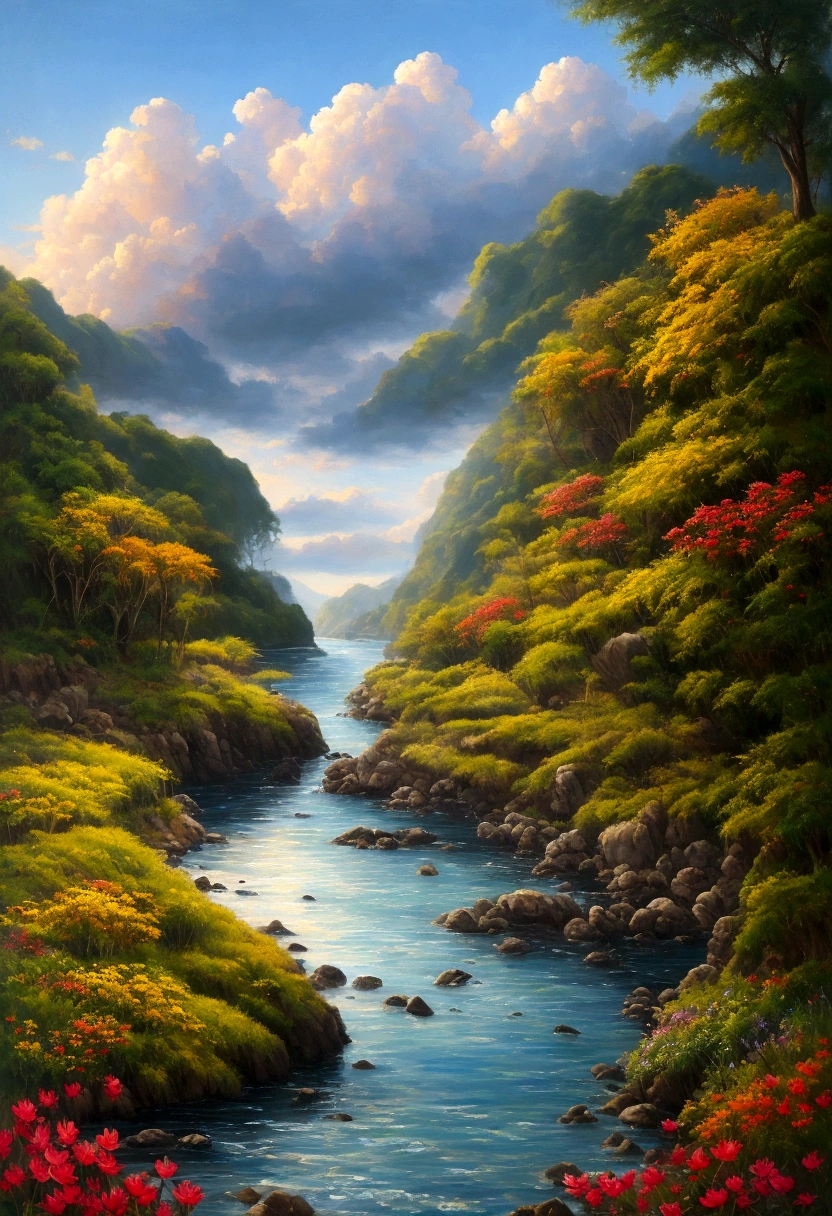 imagem real((oil paint ))pintura de paisagem,acrylic painting,Pinceladas,With unparalleled realism,ultrawide,Ominous skies,Veleiros,barcos de madeira,lotuses,ondas enormes,Noite estrelada,Harry Potter,voluminetric lighting,clareira,Realistic,Tiago Gurney,art stations,((Oil paint was applied))