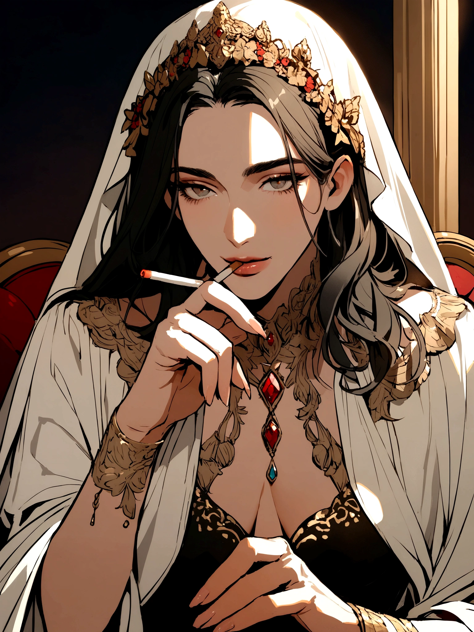 Jesus Christ drinks a cigarette
