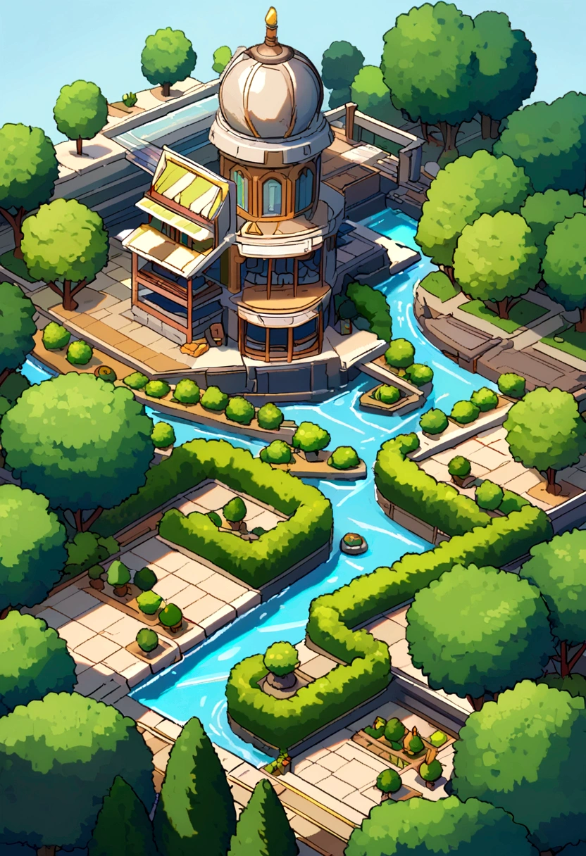 a bush, in isometry, mobile games, Beautiful, in the style of mobile games
