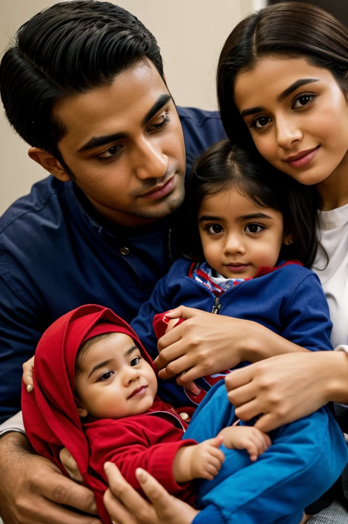 Optimus Prime model transformers prime in his hands Kayan Shir Shah and his daughter Emilia Shir in the other hand