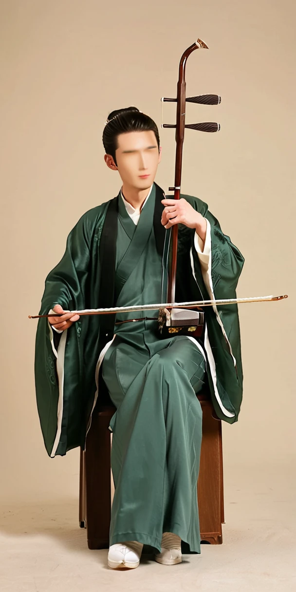 1man, young man, tall and thin, playing erhu,holding erhu, wearing hanfu, (((masterpiece,best quality))),((good structure,Good composition,good atomy)), ((clear, original,beautiful)),