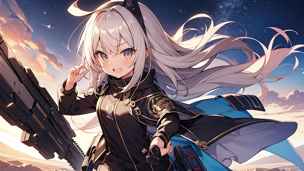 anime style, super fine illustration, highly detailed, dynamic angle, beautiful detailed, 8K, In the night, on a 月面 with the night over the desert, BREAK a couple is running angry. The woman is leading, and the man is chasing her. BREAK Both are angry broadly, their laughter echoing. BREAK The desert are shimmering hardly, and the sky is dyed black.masterpiece masterpiece masterpiece,best quality best quality best quality best quality best quality,8K,16K,super fine illustration,detailed background ,beautiful background,BREAK,army jacket,holding_weapon,backside Giant MECA,BREAK(Giant MECA:1.3),MECA,droid,human_no,cool cool cool,masterpiece masterpiece master piece,best quality,best quality,best quality,BREAK 1girl,chibi chibi chibi,loli loli loli,perfect hands,perfect face,detailed shiny skin,masterpiece masterpiece masterpiece,best quality best quality best quality,BREAK 1boy,cool cool cool,masterpiece masterpiece masterpiece,best quality best quality best quality,BREAK midnight sky,beautiful background,perfect background