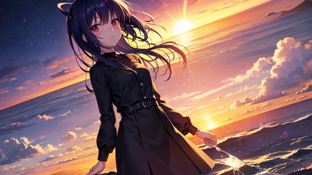sunset anime surreal dusk, timelapse