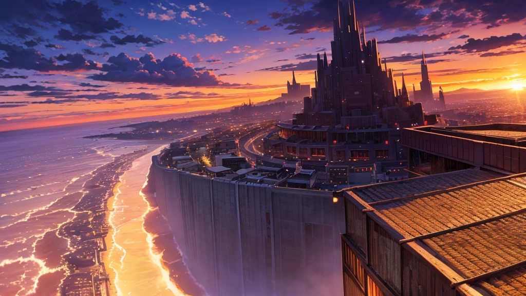 sunset anime surreal dusk, timelapse