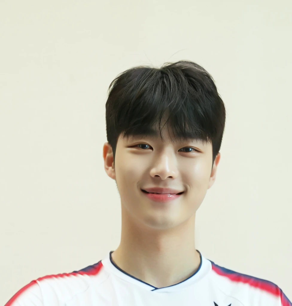 (In reality, high resolution:1.3, masterpiece, 8K, best quality, ultra detailed, studio shoot, photo realistic:1.4, photography ),
20 years old korean man, smile, simple background