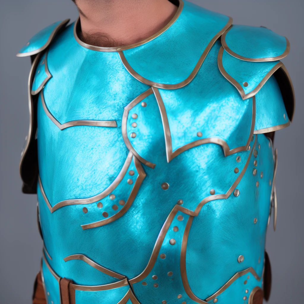 [rpgicondiff:0.15] Photo of turquoise armor, breastplate, Magic