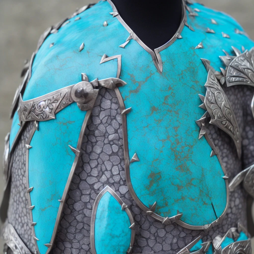 [rpgicondiff:0.15] Photo of turquoise armor, breastplate, Magic