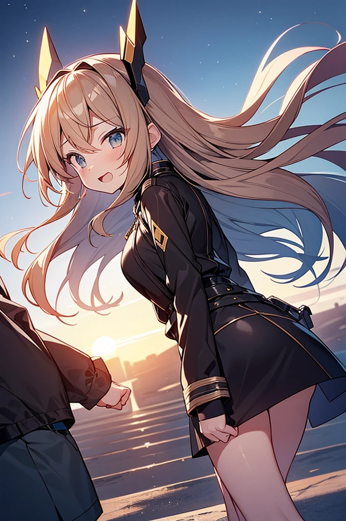 anime style, super fine illustration, highly detailed, dynamic angle, beautiful detailed, 8K, In the night, on a 月面 with the night over the desert, BREAK a couple is running angry. The woman is fighting, and the man is fighting BREAK Both are angry broadly, their laughter echoing. BREAK The desert are shimmering hardly, and the sky is dyed black.masterpiece masterpiece masterpiece,best quality best quality best quality best quality best quality,8K,16K,super fine illustration,detailed background ,beautiful background,BREAK,army jacket,holding_weapon,backside Giant MECA,BREAK(Giant MECA:1.3),MECA,droid,human_no,cool cool cool,masterpiece masterpiece master piece,best quality,best quality,best quality,BREAK 1girl,chibi chibi chibi, lolii,per hands,perfect face,detailed shiny skin,masterpiece masterpiece masterpiece,best quality best quality best quality,BREAK 1boy,cool cool cool,masterpiece masterpiece masterpiece,best quality best quality best quality,BREAK midnight sky,beautiful background,perfect background,ass pov