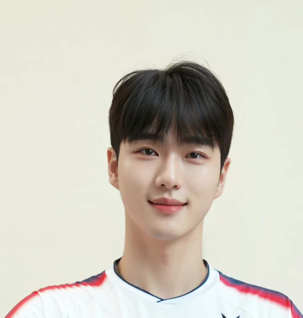 (In reality, high resolution:1.3, masterpiece, 8K, best quality, ultra detailed, studio shoot, photo realistic:1.4, photography ),
20 years old korean man, smile, simple background